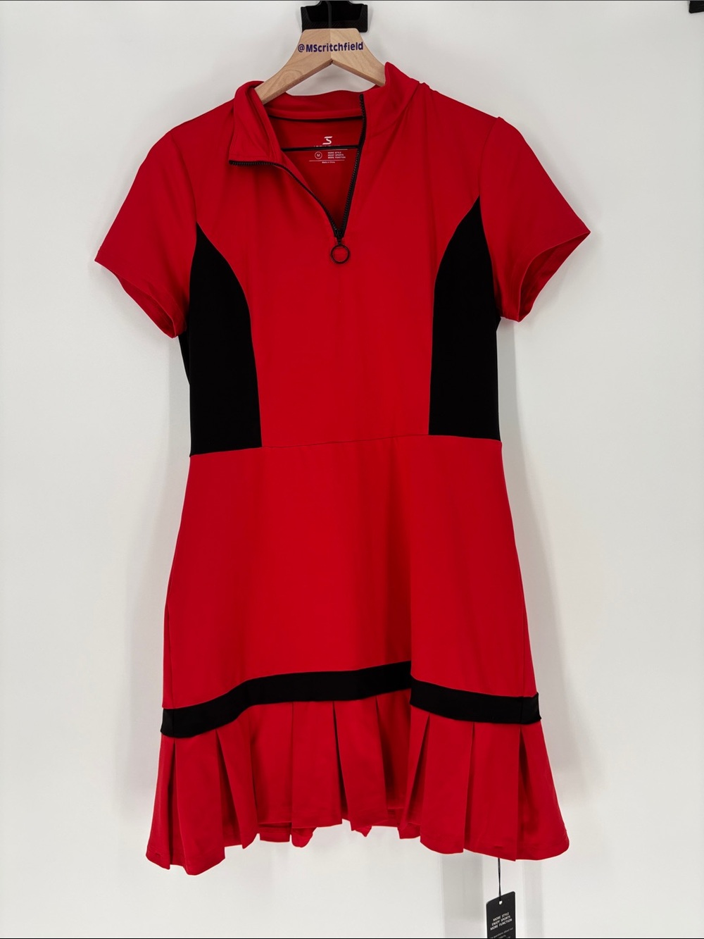 Jack Smith Women's Medium Red & Black Activewear Short Sleeve Dress new
